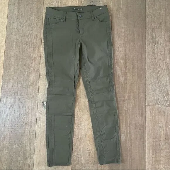Prana Jenna Women's Pants Outdoor Cargo Green Mid Rise Slim Skinny Leg (Size10) - Picture 4 of 13